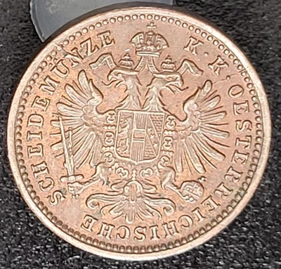 1885 Austria 1 Kreuzer World Coin KM# 2186 Eagle Very Nice High Grade Coin AU - Image 1 of 2