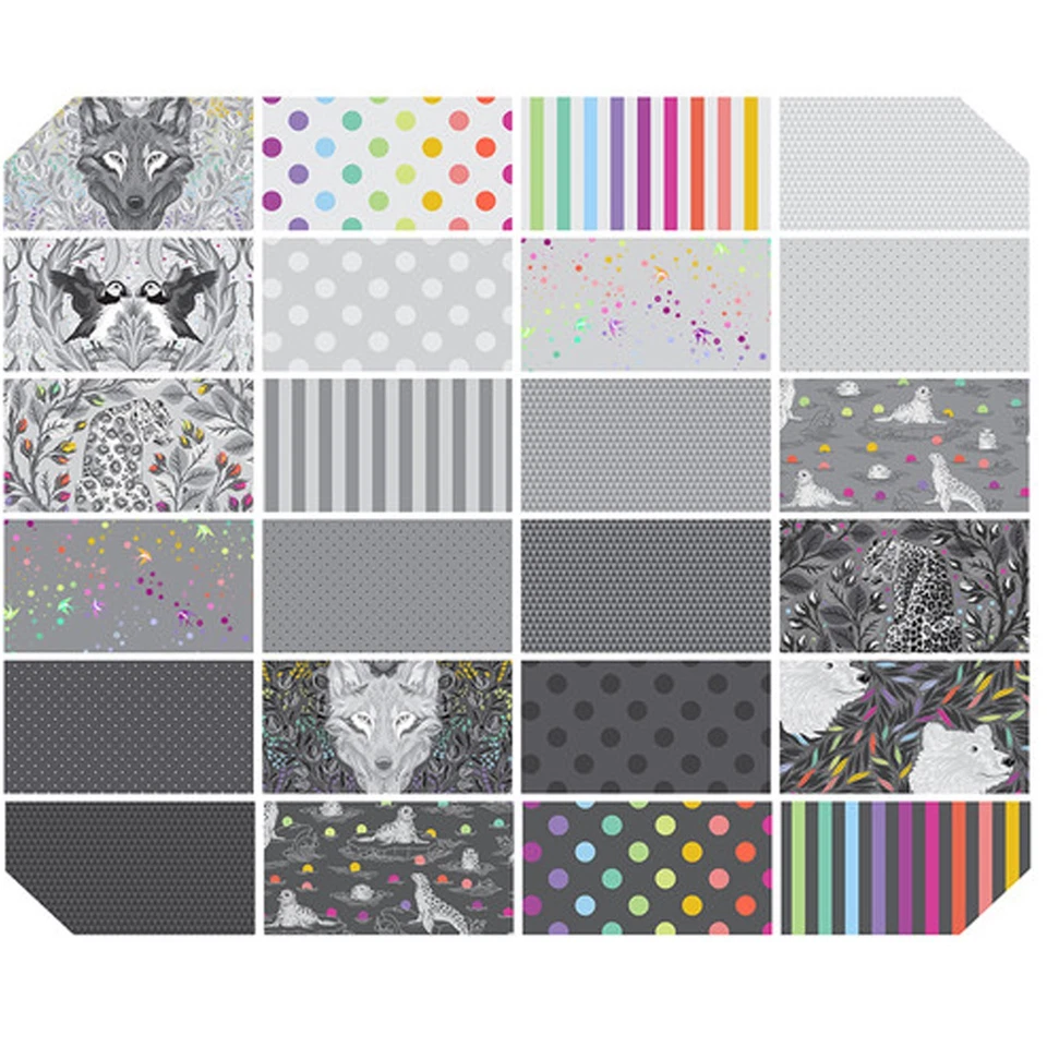 Paquete de 24 cuartos de grasa Graywork de Tula Pink para telas Free Spirit Foto 1 de 1