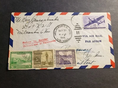 PANAM TEST FLIGHT 1946 CORREO AÉREO Historia Postal Cubierta WI a PARAGUAY Foto 1 de 2