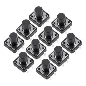 10Pcs Micro PCB Momentary Tactile Tact Push Button Switch DIP 12x12x12mm 4 Pin - Picture 1 of 4