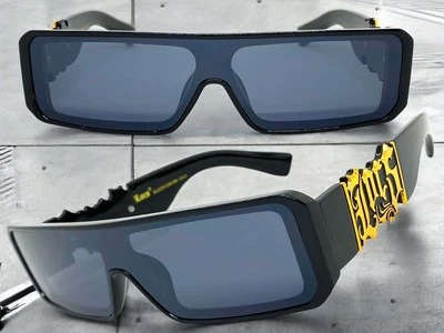 Classic Biker Hardcore Gangster Hip Hop LOCS SUNGLASSES Black Frame Dark Lens C3 - Image 1 of 4