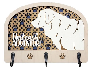 Soporte de correa para perro Golden Retriever 8 1/4" de ancho x 6" de alto hecho a mano regalo amantes de los perros - Imagen 1 de 2
