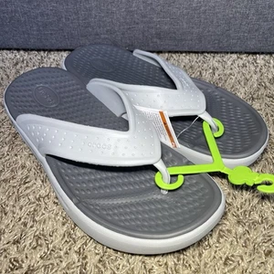 Crocs Inmotion Thong Sandals Mens 9 Gray Flip Flop LiteRide Summer Sandal NEW - Picture 1 of 6