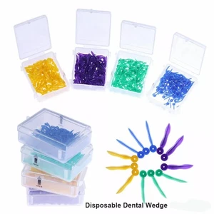 100pcs Round Dental Plastic Poly-Wedges with Holes 4 Colors 4 Sizes/Set FDA CE - Picture 1 of 12
