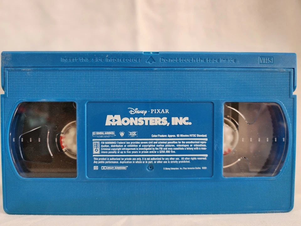 Monster Inc VHS Blue Tape (Only) Foto 1 de 1
