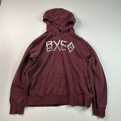 RVCA Reflection LOGO Pullover Hoodie Sweatshirt Men's LARGE Vintage Maroon - Image 1 of 4