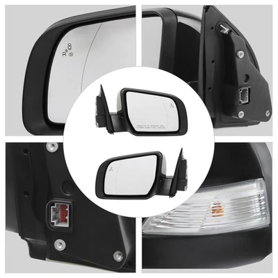 Black Power Heated Mirrors For 2019-2023 Ford Ranger Power Fold w/BSM Left+Right Foto 1 de 4