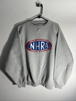 Sudadera De Colección NHRA Drag Racing Championship Talla L Gris Polar Cuello Redondo Foto 1 de 4