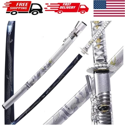 Auténtica espada Katana lista para la batalla - acero de alto carbono y exquisita Tsuba Foto 1 de 4