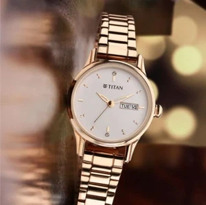 TW2600 Vintage Titan Women's Lagan Watch: Rose Gold Accents & Refined Elegance - Picture 1 of 7