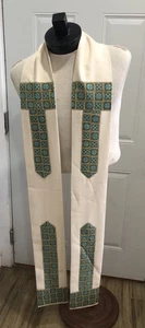 Estola Iglesia Católica Blanca y Turquesa - Imagen 1 de 1