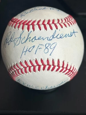 Cardinals RED SCHOENDIENST Signed Official MLB Baseball Multi Inscribed JSA COA - Image 1 of 4