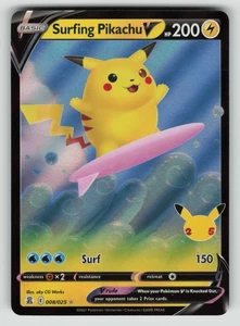 Surfing Pikachu V Ultra Rare Celebrations 008/025 NM - Picture 1 of 2