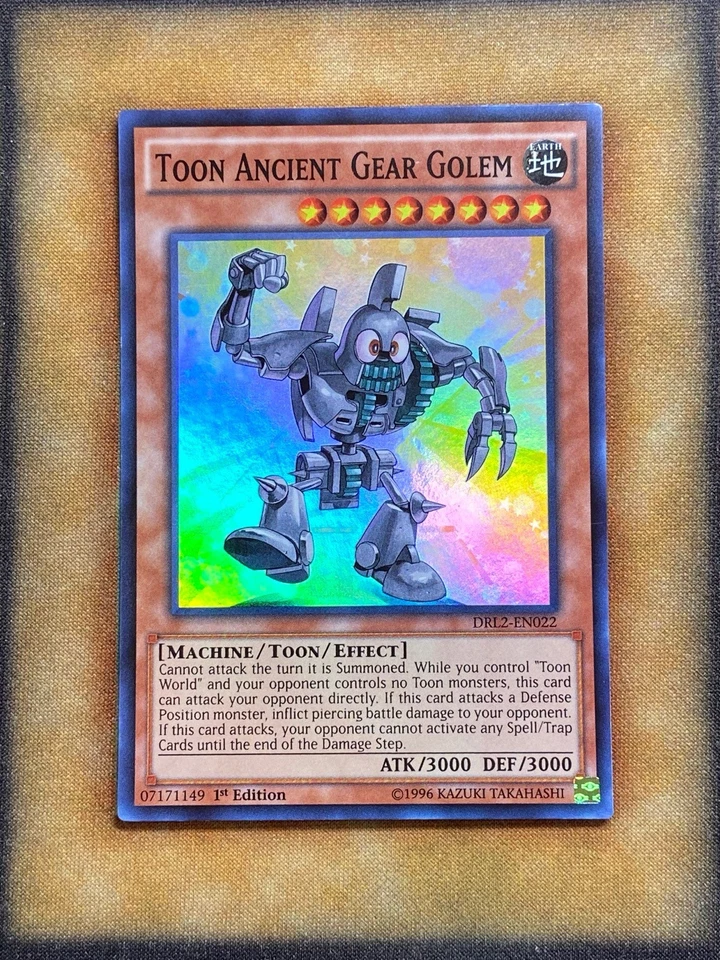 Yugioh Toon Ancient Gear Golem DRL2-EN022 Super Rare 1st Ed LP - Image 1 of 1