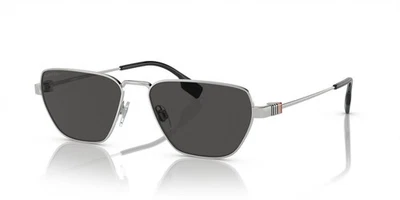 Gafas de sol Burberry Hombre BE3146 100587 56 mm plateadas - lentes gris oscuro - NUEVAS Foto 1 de 4