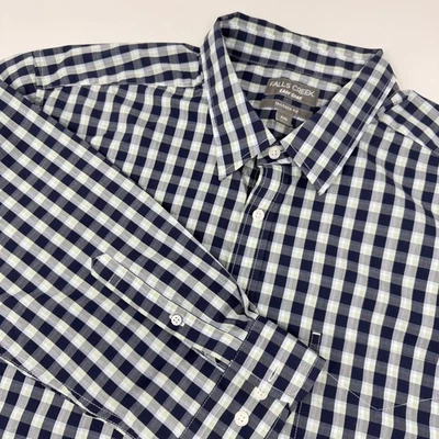 Falls Creek Shirt Mens 2XL Blue Green Plaid Long Sleeve Button Down Tailored Fit - Image 1 of 4