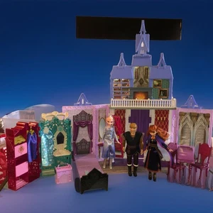 Disney Frozen 2 Arendelle Casa de Muñecas Castillo y Armario con Elsa Anna 3 Muñecas Plegable Go - Imagen 1 de 18