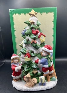 Candelabro votivo Tealight árbol de Navidad vintage porcelana cosas favoritas  - Imagen 1 de 11