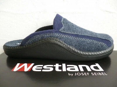 Westland by Josef Seibel Herren Pantoffeln Hausschuhe Clogs Filz blau