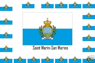 SAFIRMES Assortiment lot de25 autocollants Vinyle stickers drapeau Saint-Marin-San-Marino