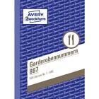 Formularbuch 'Garderobennummern', 1-500, A6 AVERY Zweckform 867 (4004182008676)
