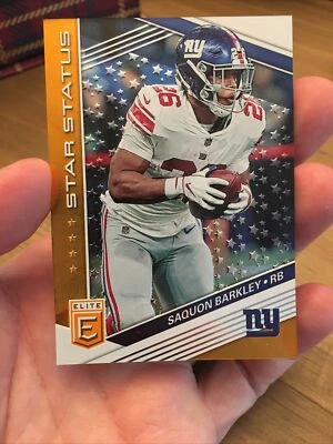 2019 Elite Star Status Orange Parallel Saquon Barkley 17/25 - Image 1 of 2