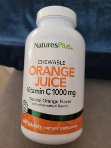 Natures Plus Chewable Orange Juice Vitamin C 1000mg 60 Tablets 12/2025 - Picture 1 of 5