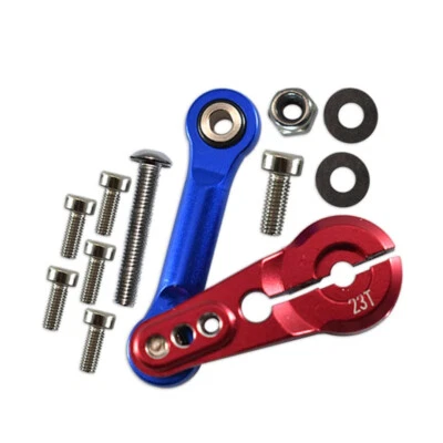 Barra de amarre de aluminio GPM Racing + bocina servo 23T roja: Arrma 1:8 Kraton 6S Foto 1 de 3