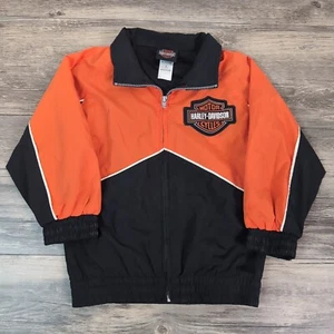 Vintage Harley Davidson Motorcycle Windbreaker Flames 90s Jacket size Boys Sz 5 - Picture 1 of 8