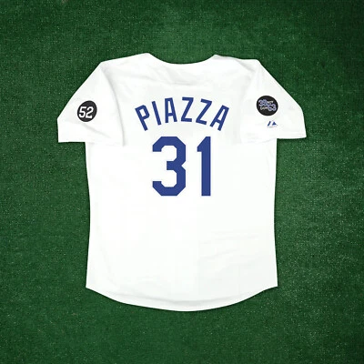 Mike Piazza 1993 Los Angeles Dodgers Cooperstown Home White Jersey - Image 1 of 4