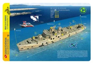 Tarjeta de buceo impermeable HMCS Saskatchewan Wreck Columbia Británica - Imagen 1 de 2
