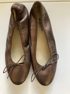 Sacco Metallic Bronze Leather Ballet Flats EU Size 38/US 7.5 New - Picture 1 of 3