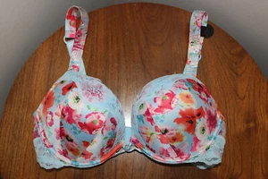 VICTORIA'S SECRET BOMBSHELL PLUNGE BRA FLORAL HAPPY POPPY SIZE 34B - Picture 1 of 12