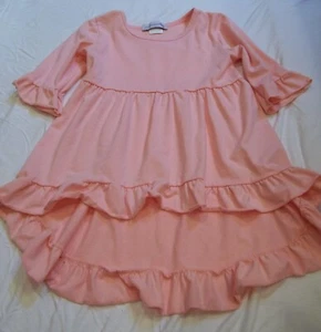 Adorable Sweetness Girls PEACH Hi Low Top Shirt Ruffles Size 7  Portrait - Picture 1 of 3