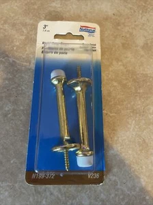 NEU 3" Massiv Messing Schraube Türstopper NOS Paar (2) - Bild 1 von 2
