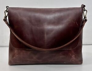 Vintage Leather Shoulder Bag, Large Handbag for Women - Brown