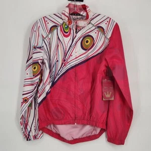 Canari NEW Women's Small Cycling Jacket Soft Shell Pink Peacock Windbreaker - Picture 1 of 5
