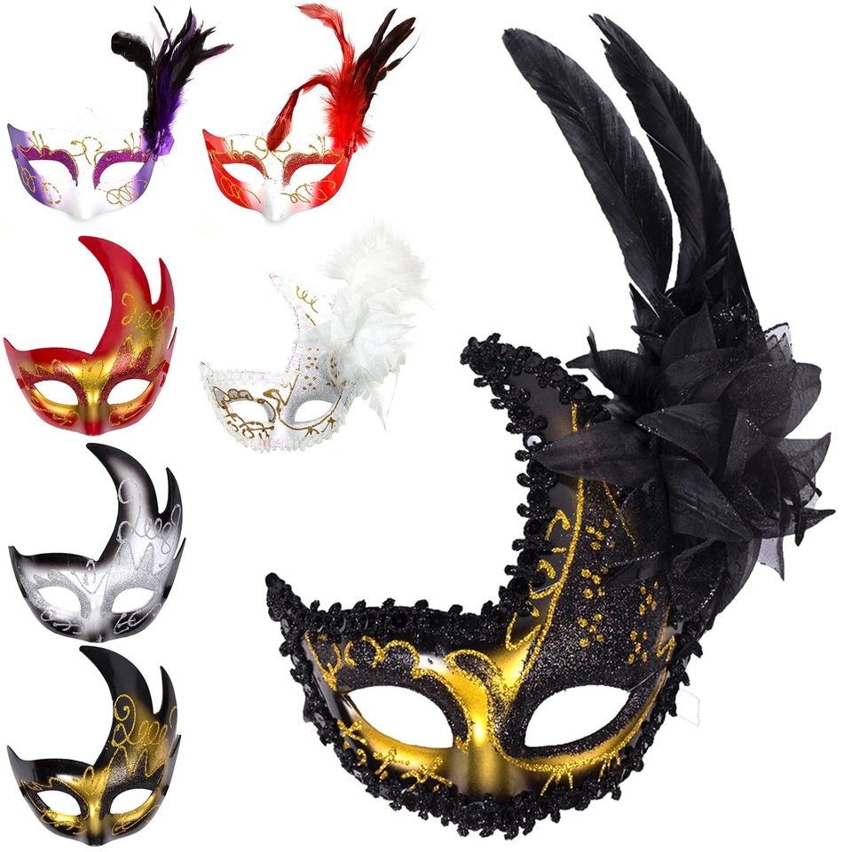 Deluxe Masquerade Halloween Fancy Dress Birthday Party Prom Ball Mask (Choose) - Image 1 of 1