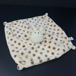 B & M Giraffe Baby Lovey Security Blanket Raff Rattle Tan Brown Polka Dots - Picture 1 of 7