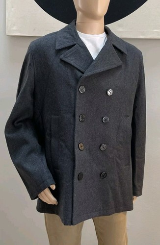 Cappotto uomo Michael Kors misto lana pea grigio antracite doppiopetto extra large