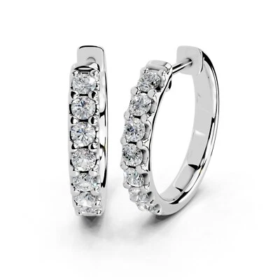 0.63 CTTW Round Lab Grown Diamond Hoop Earrings In 14K Gold  (F-G, VS1-VS2) - Image 1 of 4
