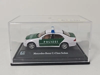 CARARAMA 1/72 MERCEDES BENZ C CLASS SEDAN POLIZEI OO MODEL RAIL SCALE POLICE CAR - Image 1 of 2
