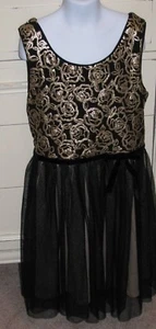 Pink & Violet Girl's 16 Black Gold Sequin Mesh Sleeveless Holiday Dress - Picture 1 of 5