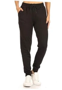  Women's Popular Print High Waist Premium Jogger Track X-Large Fleece-black - Picture 1 of 5