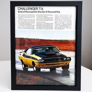 Vtg Framed 8" X 11" Print Ad 1970 1971 Dodge Charger T/A Man Cave Garage Art - Picture 1 of 3