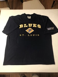 VTG St. Louis Blues NHL Embroidered Lee Sport Logo Men’s T-Shirt Size Large EUC - Picture 1 of 7