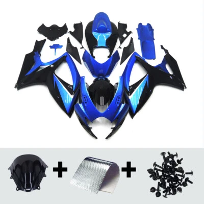 Blue Black Fairing Kit For Suzuki GSXR600 GSXR750 2006 2007 Injection Bodywork - Image 1 of 4
