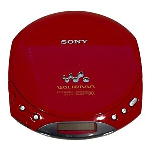 Sony Walkman D-E220 Espmax Personal Cd Player Red Tested