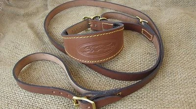 Leather greyhound collar and lead set solid brass fittings. - Image 1 of 4