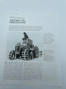 1946 Antarctic Fergusons Tractor Frameable Article Pics Specifications Display - Picture 1 of 1